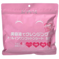 Cleansing All-in-one Cotton Sheet with beauty essence 50P/ Салфетки для снятия макияжа и очищения лица с увлажняющей сывороткой