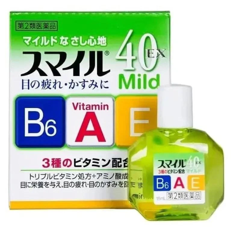 Lion Smile 40 EX Mild, Японские Витаминизированные капли для глаз