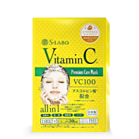 S-LABO Vitamin C Premium Care Mask VC-100/ Маска для лица с 5ю видами витамина С, витамином В3, В5 и Е.
